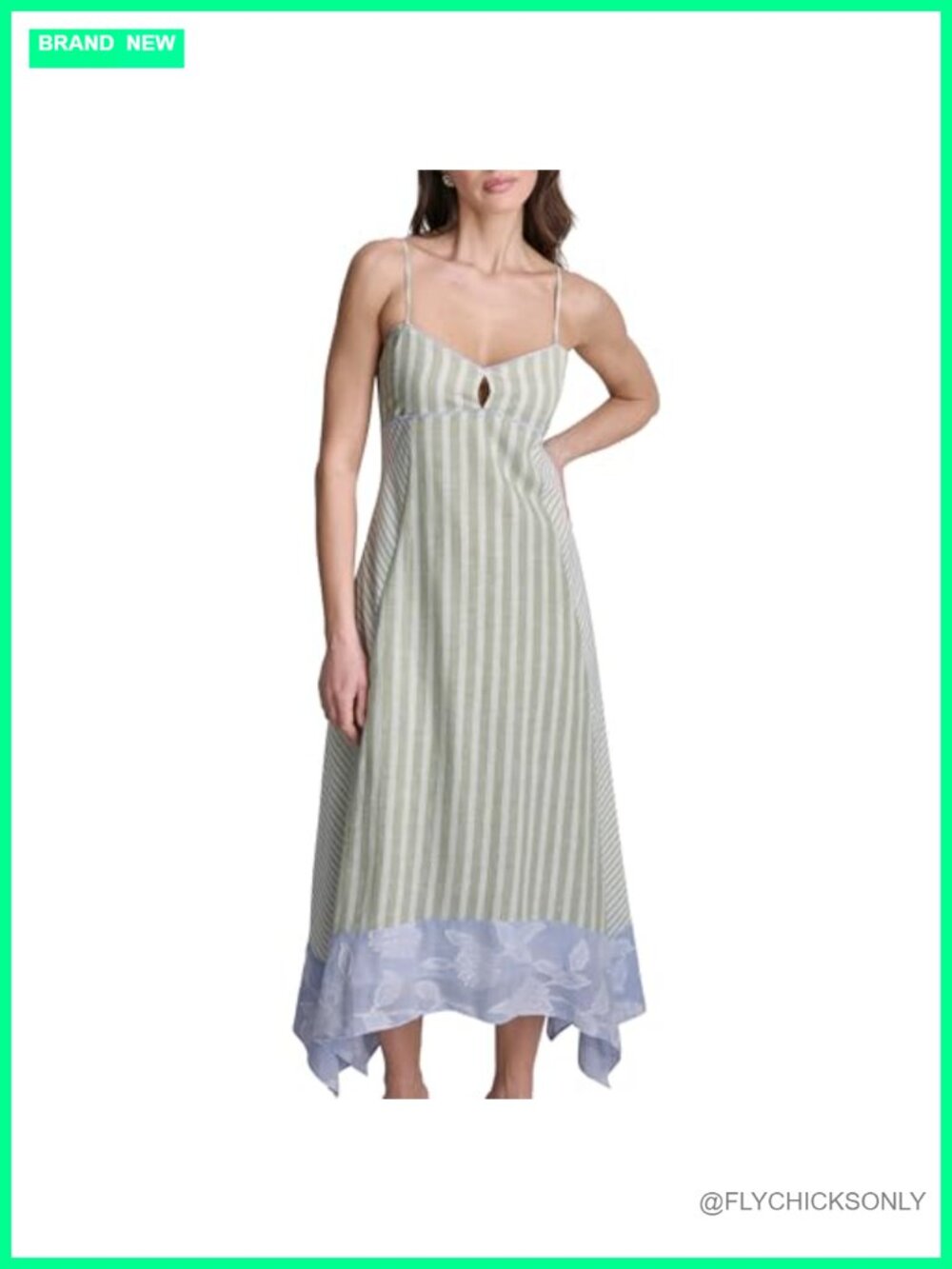 Woven Mix Print Ruffle Hem Tank Dress Casual A-Line Knee Length